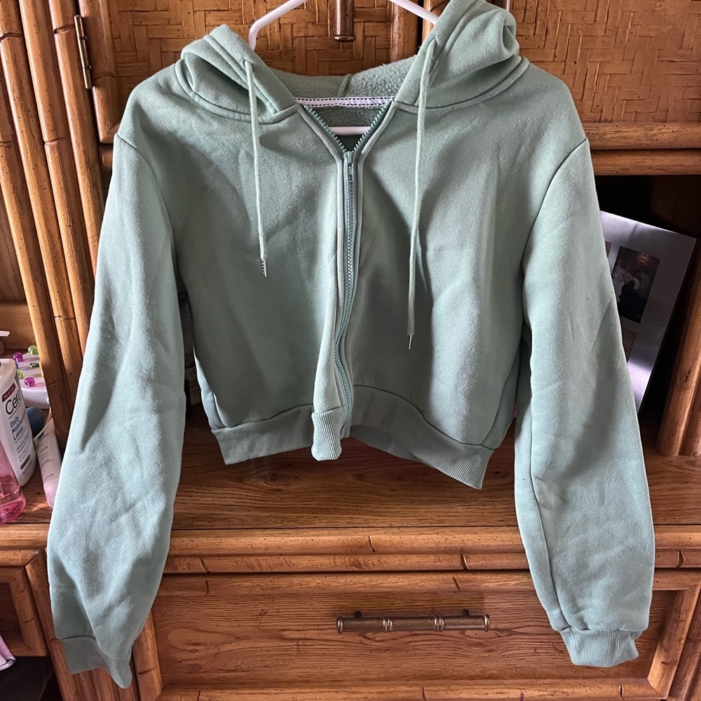 SHEIN Sage Green Zip-Up Jacket